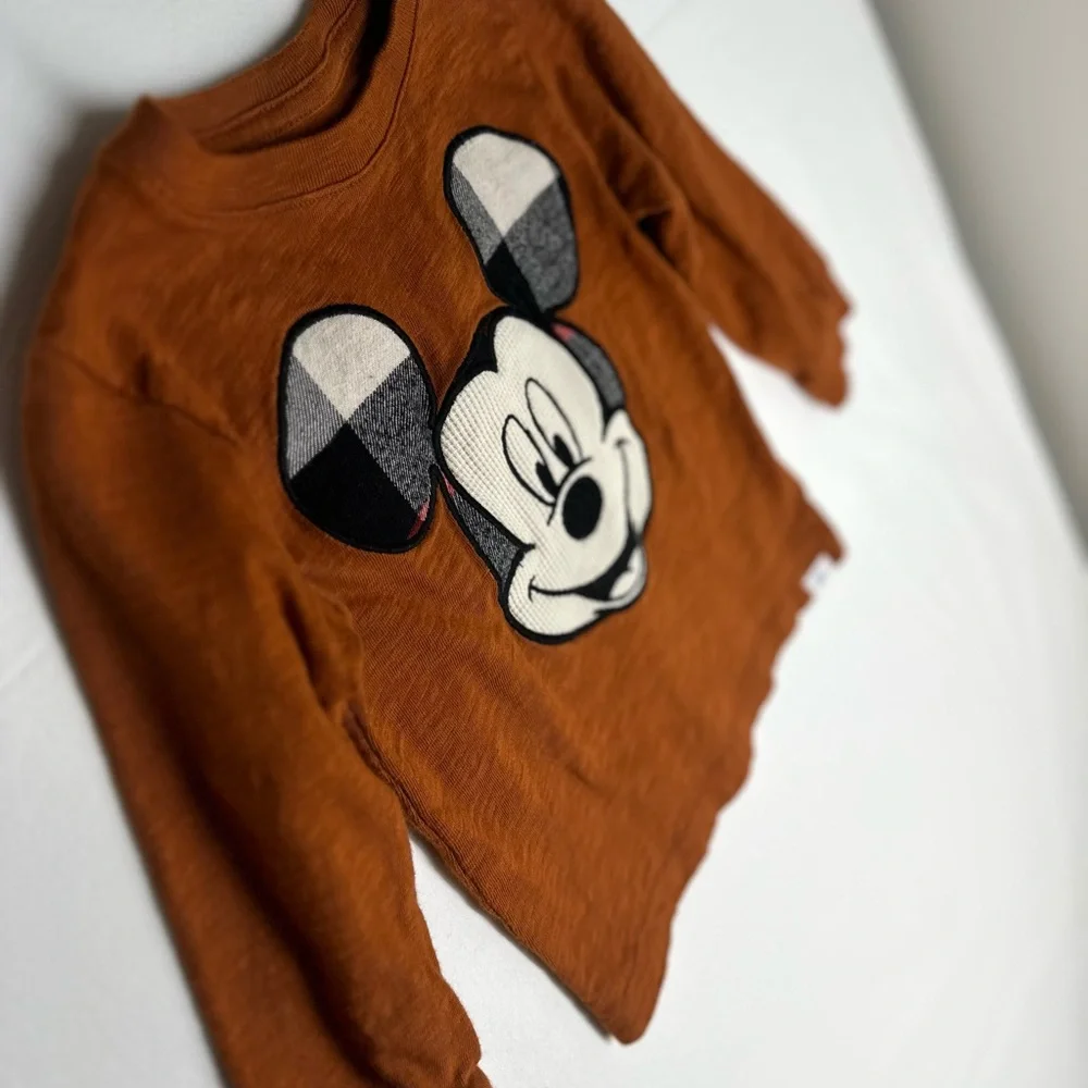 GAP Kids Rust Mickey Mouse Long Sleeve Tee size 2 - Picture 4 of 6